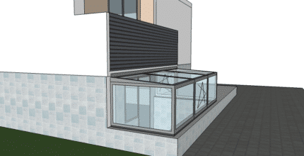 Single Pitch roof 4x1 - grey/white - 1,1