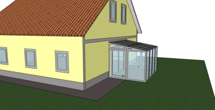 Single Pitch roof 4x3 - grey/white - 1,1